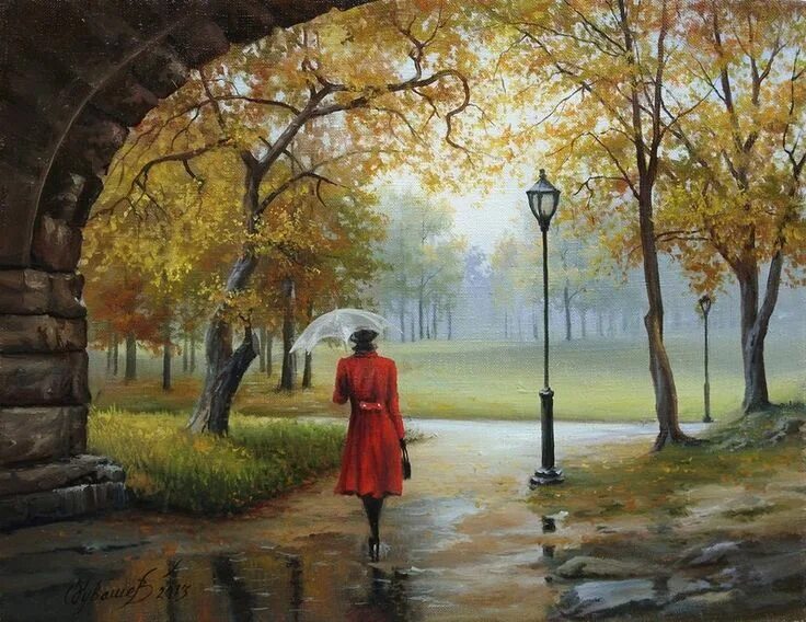 Пейзаж прогулка. Художник олег чувашев осень. пейзаж с людьми. осенний пейзаж с людьми. художник в осеннем парке.
