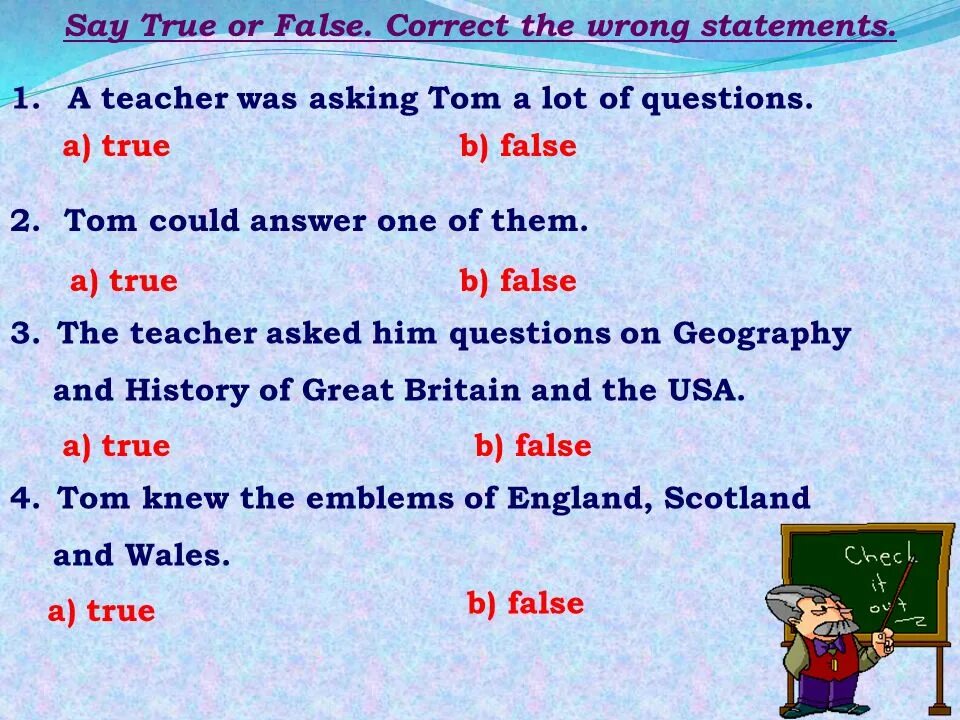 1 choose true or false