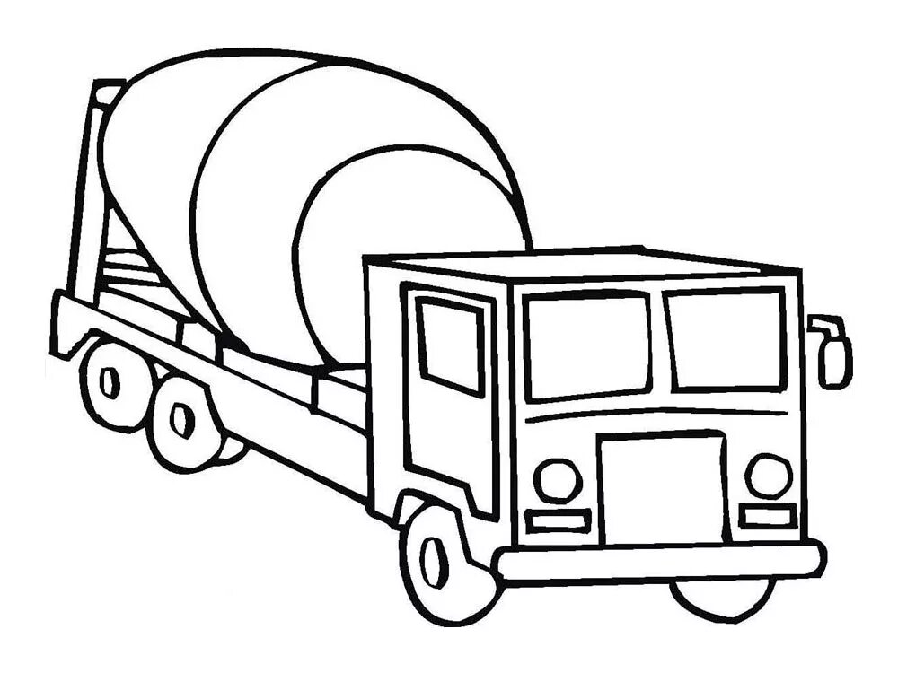 Бетономешалка раскраска для детей распечатать How to Draw Concrete Mixer Truck with Rainbow Colors For Kids YouTube