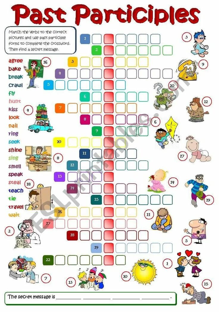 Participles worksheets