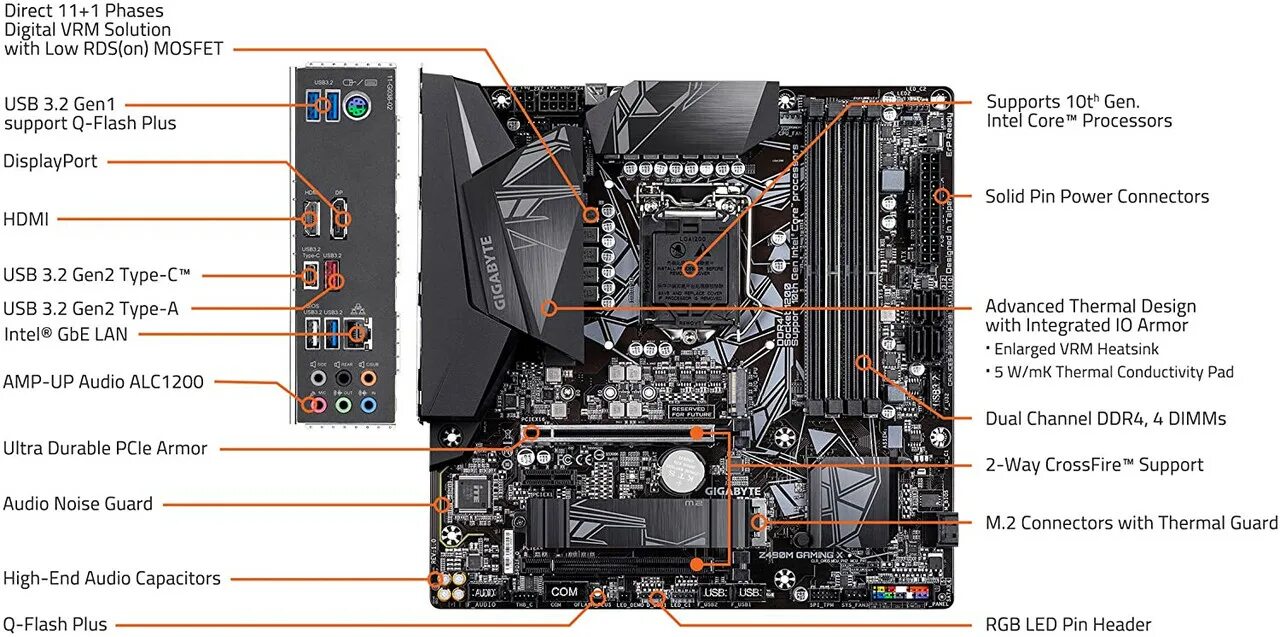 Gigabyte z490m. Материнская плата Gigabyte z490m Gaming x. • Motherboard Gigabyte z490 Gaming x AX (lga1200, ATX). USB 3.2 gen2 на материнской плате.