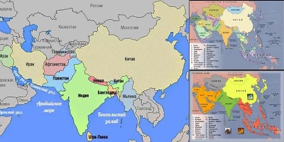 политическая карта южной азии