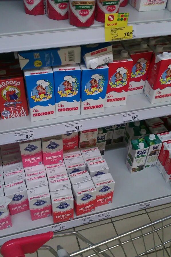 молочка в пятерочке