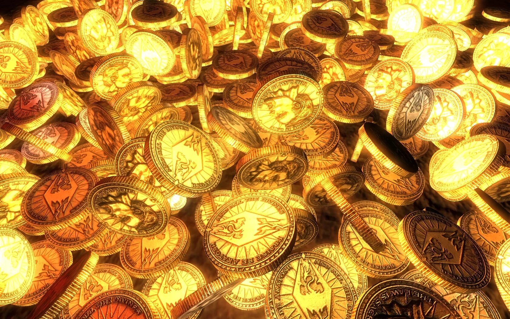 Монета Золотая. Гора золотых монет. Много золотых монет. Золото богатство.
