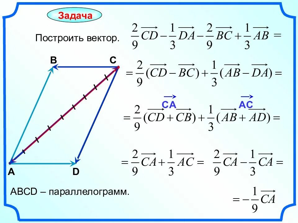 Как построить вектор. Задачи вектор. Задания на построение векторов. Построить вектор. Площадь параллелограмма построенного на векторах.