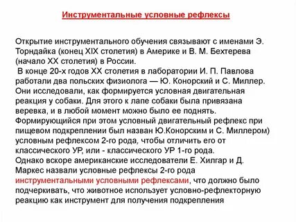 Условные рефлексы