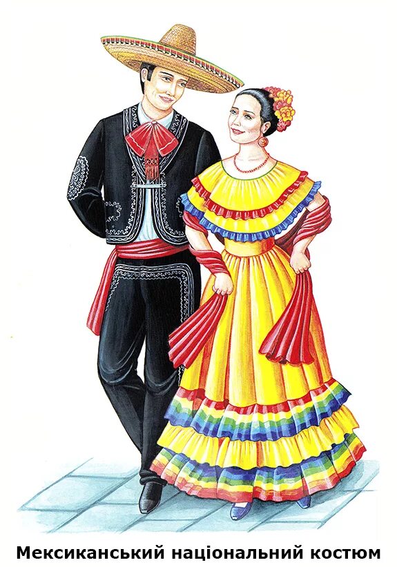 Национальные костюмы картинки. Мексиканские костюмы Катрина. Национальный костюм народов Мексики. Национальная одежда мексиканцев рисунок. Костюмы народов мира Мексиканцы.