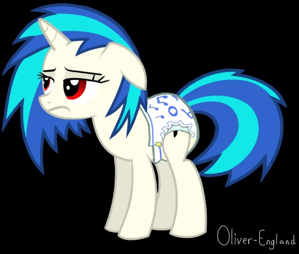 МЛП винил скретч. Пони винил скретч. Vinyl Scratch in diaper. DJ Pon-3 пони.