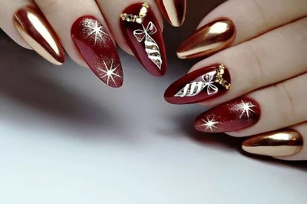 Праздничный маникюр 2024 красивые Nail Art Merry Christmas 2.0 * LizanaNails Christmas gel nails, Christmas nail d