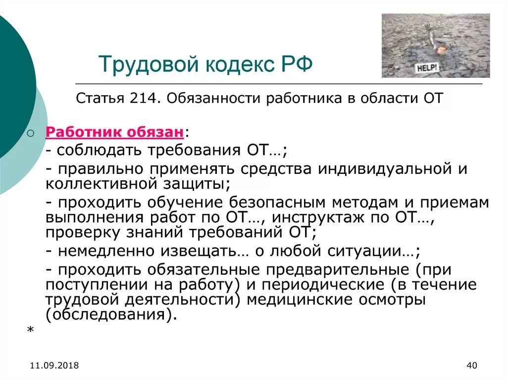 Тк рф на производственном. 214 ТК РФ охрана труда. Статьи трудового кодекса. Трудовой кодекс РФ ст 214. Статья трудового кодекса статья.