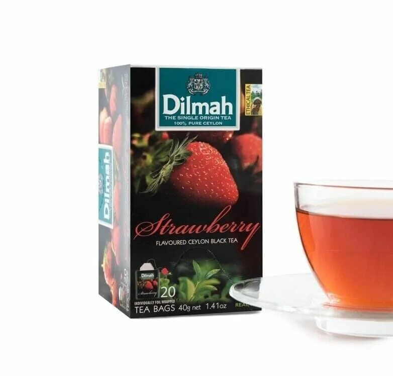 Чай клубника купить. Dilmah чай клубника. Dilmah Ceylon Tea. Dilmah Tea 20bags. Чай Дилма с клубникой.