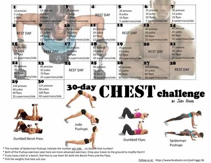 30 Day Chest Challenge Fitness Egzersizleri, Evde Egzersiz, Fitness Motivas...