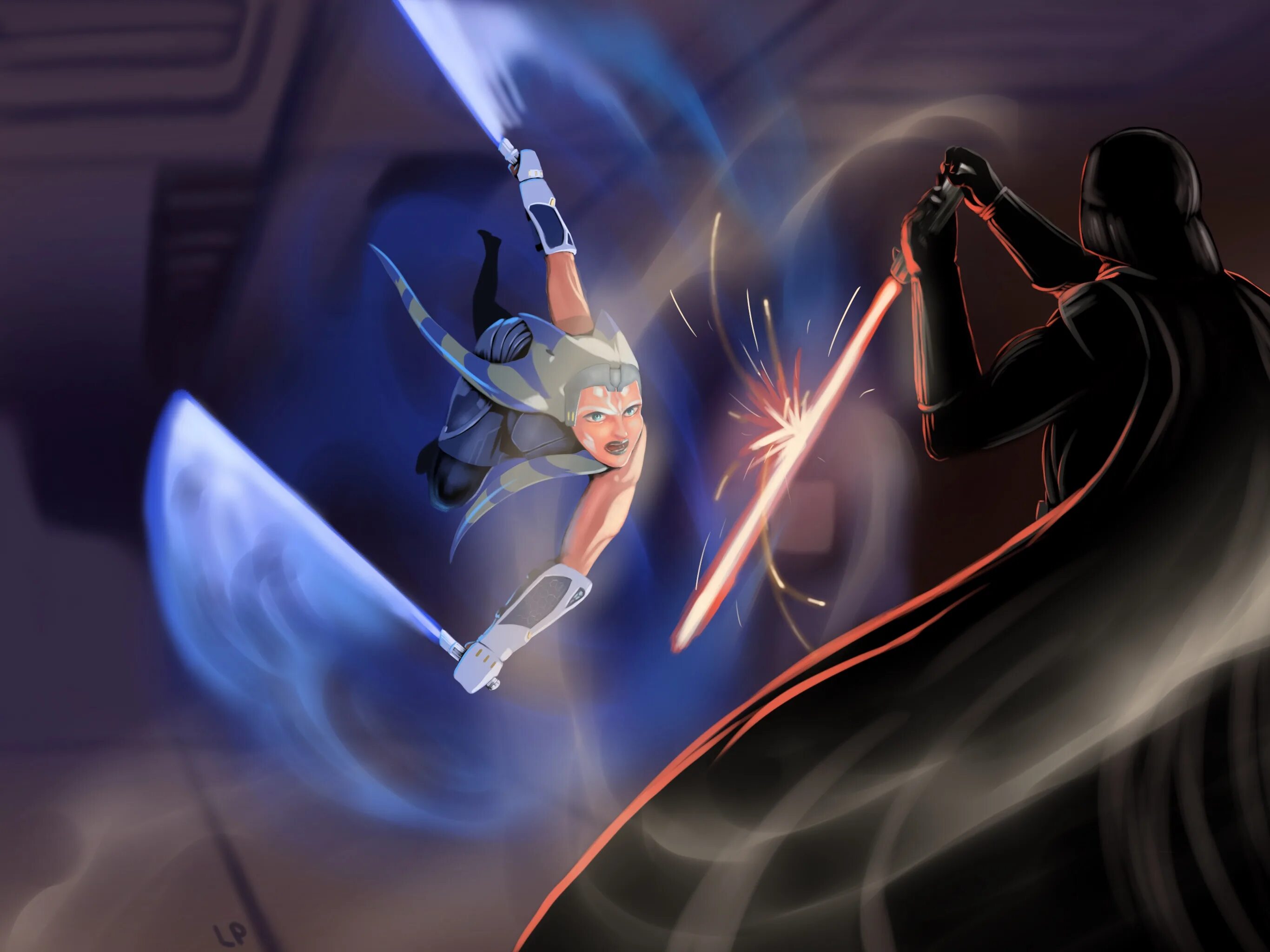 Асока и дарт вейдер. Ahsoka and darth vader art. асока тано против дарта вейдера. дарт вейдер против асоки. дарт вейдер против асоки тано.