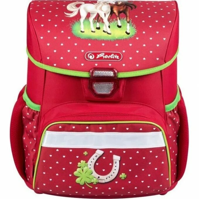 Ранец loop. Herlitz. ранец школьный herlitz. herlitz loop. herlitz ранец loop horses, красный с наполнением.