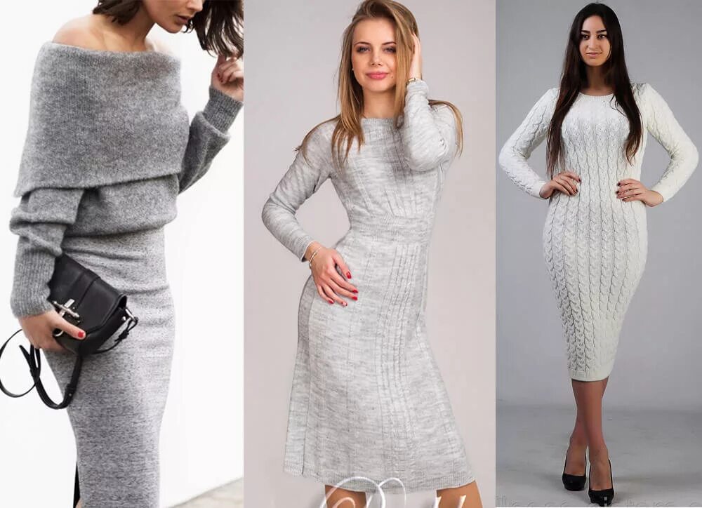 платье трикотажное. платье вязаное. теплое платье. стильные вязаные платья. образ с вязаным платьем.