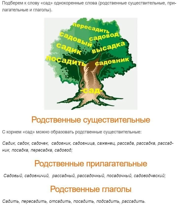 Родственные слова сад. Дерево с однокоренными словами сад. Однокариные Сова слова сад. Дерево родственных слов. Прилагательное к слову дерево