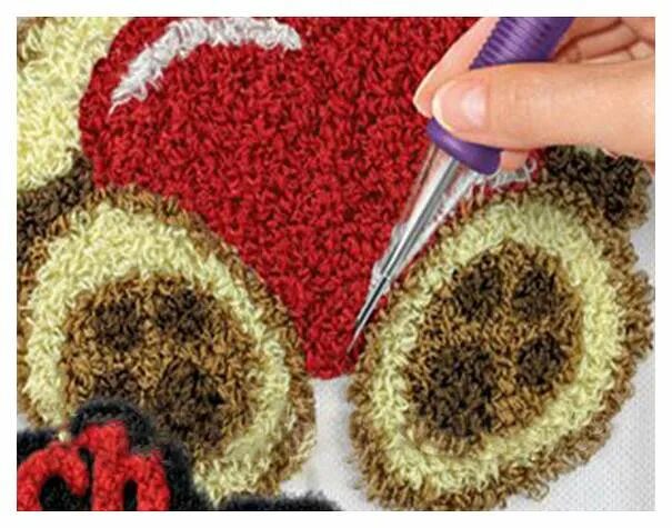 Ковровая техника наборы. Ковровая вышивка Punch Needle. Набор для ковровой вышивки иглой. Ковровая вышивка специальной иглой. Игла для ковровой техники.