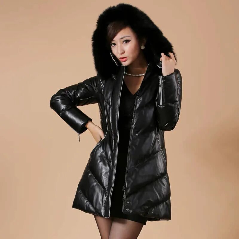 кожаный длинный пуховик. зимняя кожаный пуховик. зимняя кожаный пуховик. кожаный пуховик с мехом чернобурки женский. пуховик кожаный женский зимний.