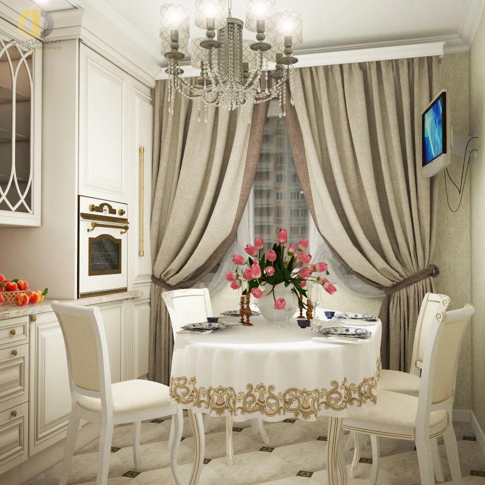 Kitchen interiors furniture curtains (48 Photos)