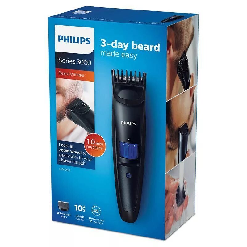 Триммер для бороды Philips qt3900/15. Триммер Philips qt4000 Series 3000. Philips Beard Trimmer 3000. Philips Series 4000 триммер.