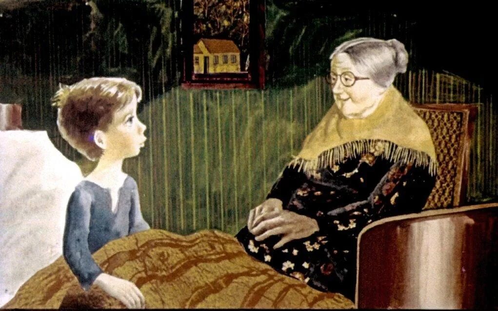 Бабушка с внуками. Бабушкины сказки. Бытовая картина. Бабушка с внуком рисунок. Бабушка с внуками иллюстрация.