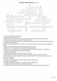 Кроссворд по млекопитающим 7 класс