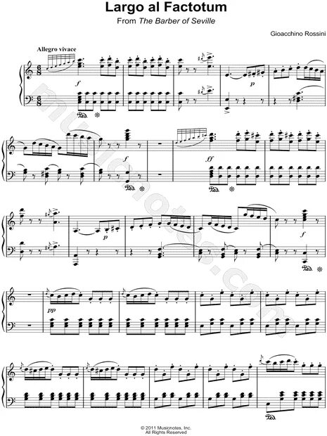 Largo al factotum. Largo al factotum ноты для фортепиано купить. Каватина фигаро. Largo al factotum ноты. Largo al factotum ноты баритон.