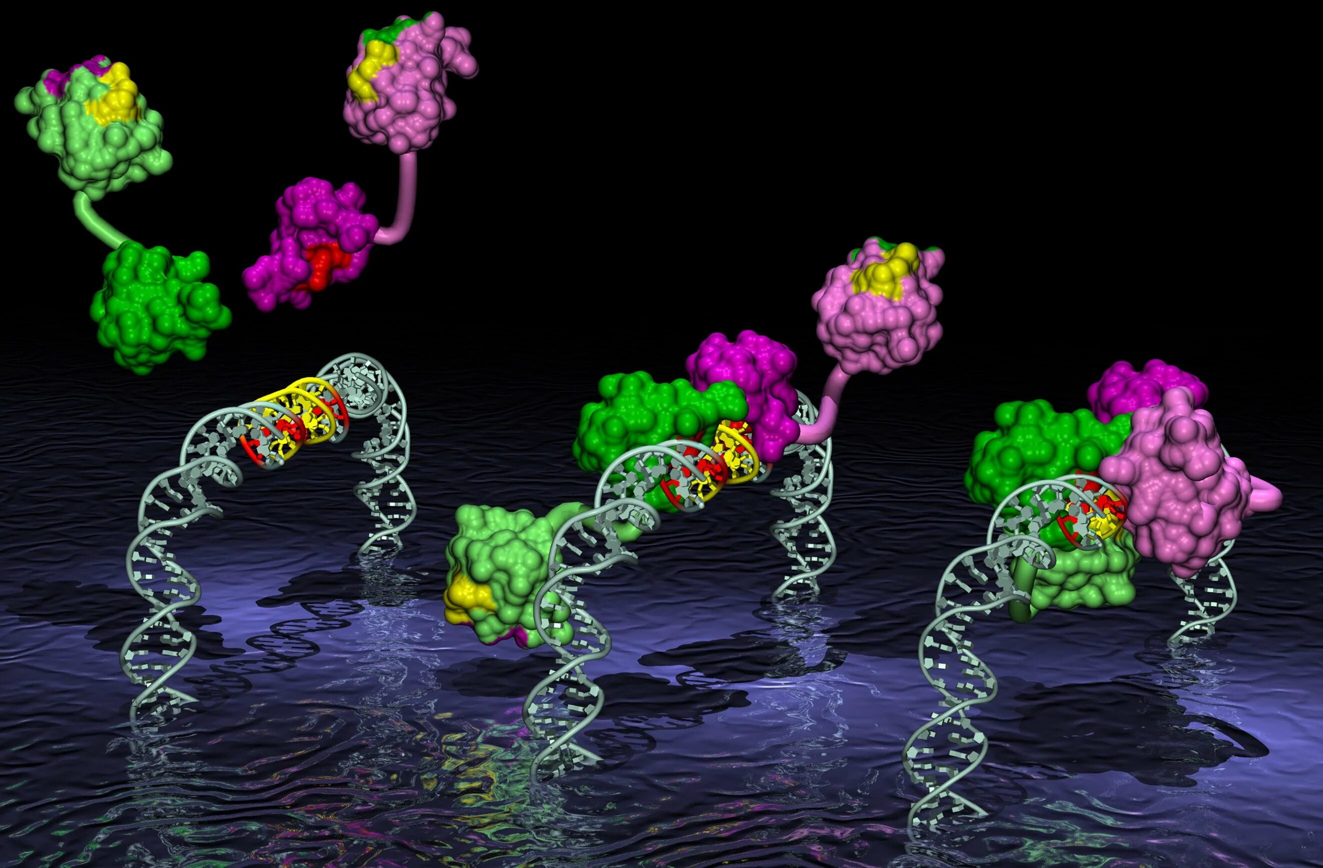 ДНК арт. Химия сложных белков. Protein 3d. Обои 3д ДНК.