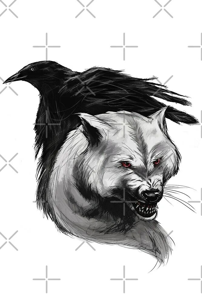 волк и ворон тату эскиз. волк и ворона тату. тату ворон и волк вместе. волк и ворона тату. тату волк с вороном.