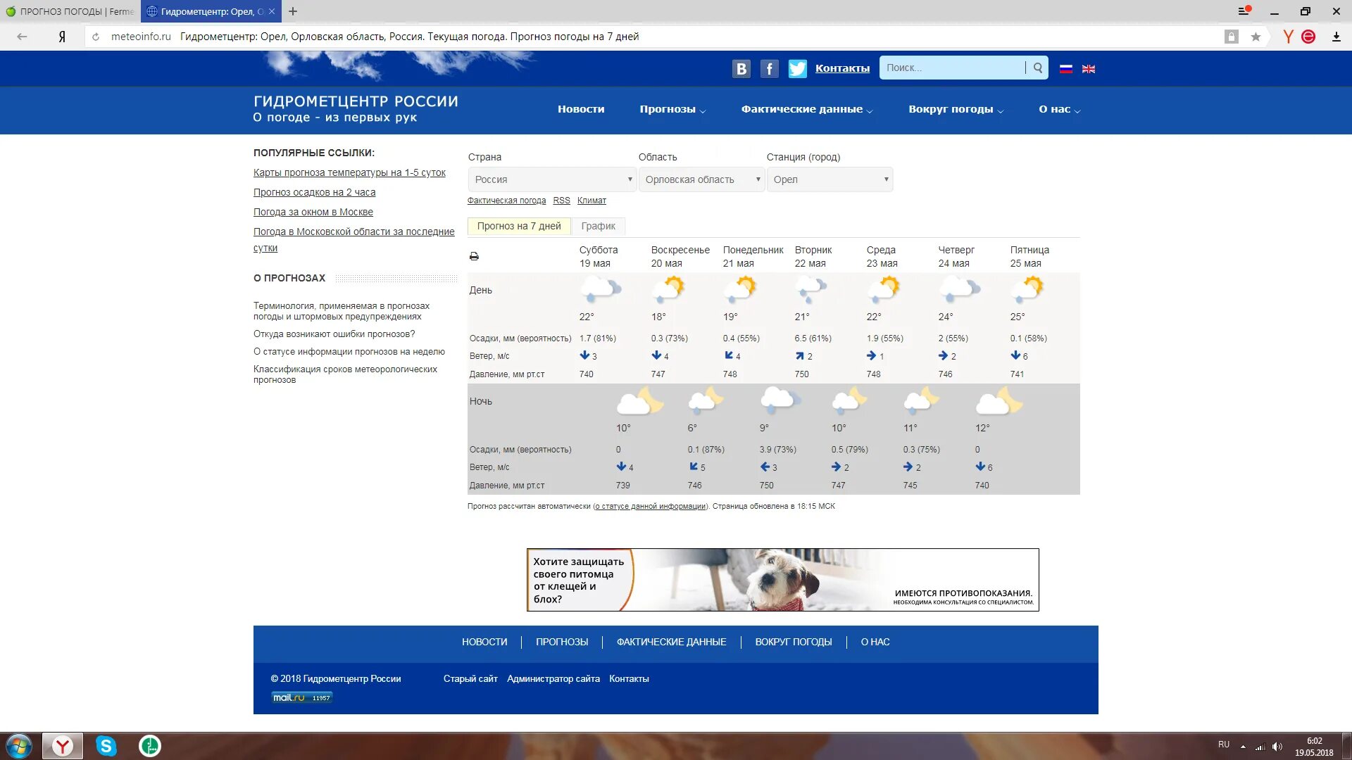 Meteoinfo прогнозы