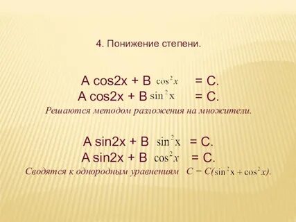 Cos понижение