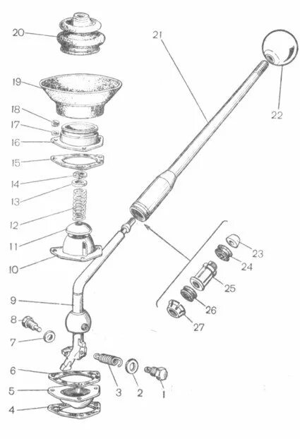 Ремкомплект рычага КПП ВАЗ 2101 схема. Ремкомплект рычага переключения передач ВАЗ 2107. Рычаг коробки передач ВАЗ-2107 схема. Рычаг переключения КПП на ВАЗ 2107 схема. Переключение кпп газель