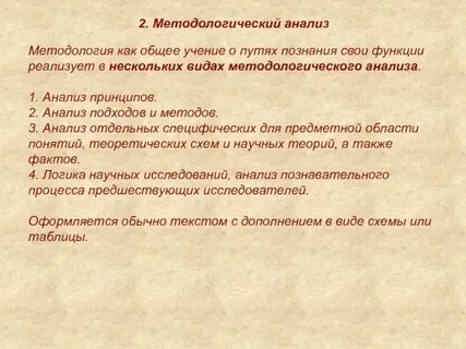 Методологический анализ понятия
