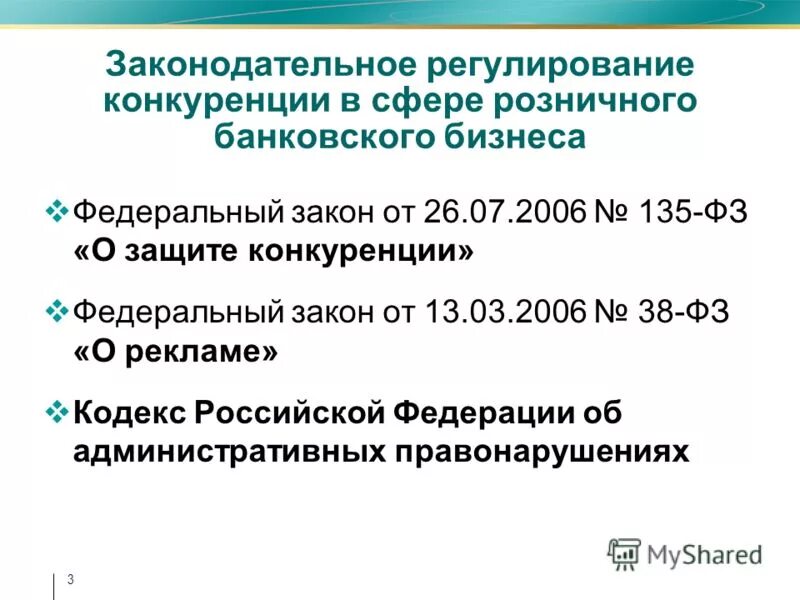 Законы регулирующие конкуренцию