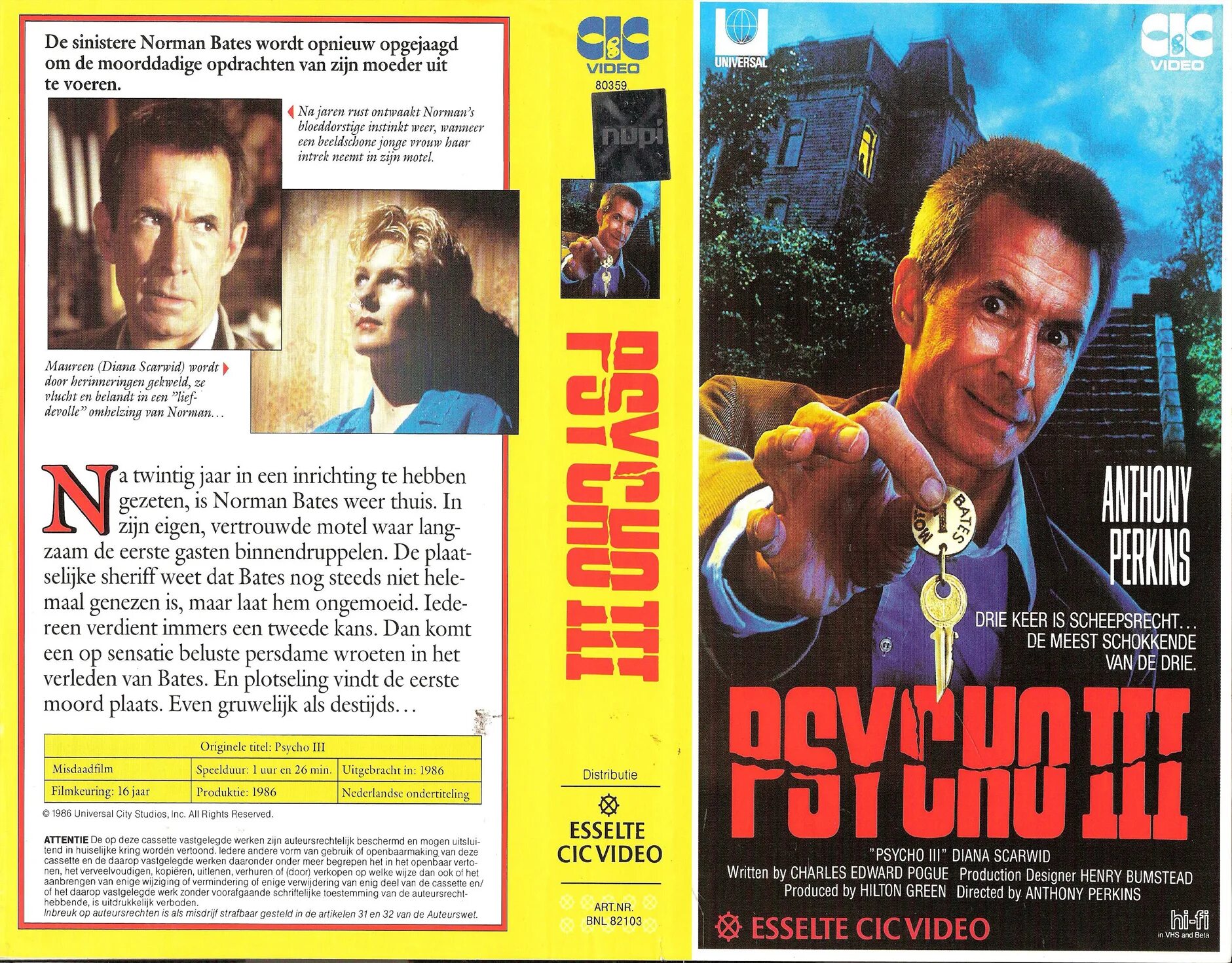3 психопата. Психо 3 1986 Постер. Энтони Перкинс актер психо 2. Psycho cop VHS.