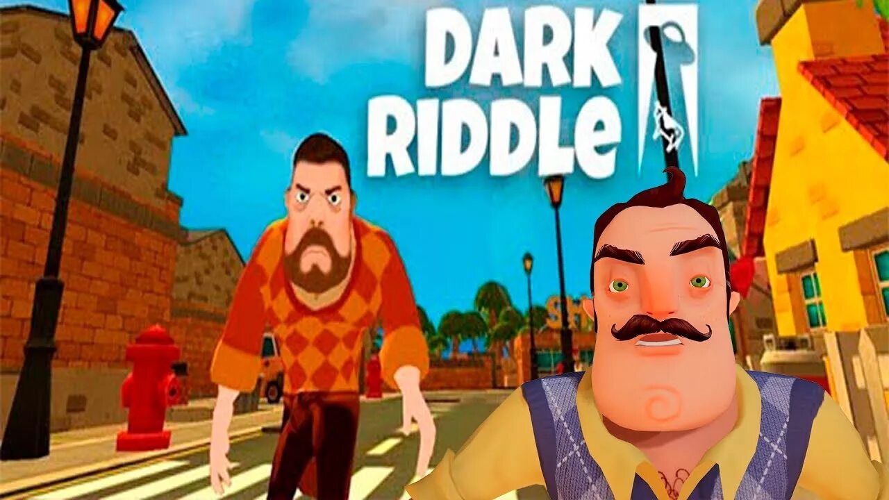 Игра привет сосед дарк ридер. Dark Riddle сосед. Dark Riddle hello Neighbor. Привет сосед пародия. Привет сосед дарк Риддл.