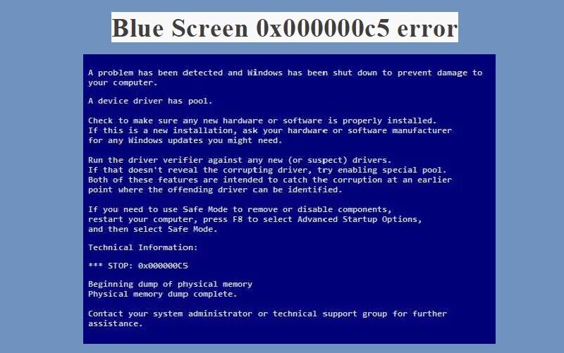 Ошибка синий экран. Экран ошибки. Stop 0x000000c5 Windows 7 синий экран. Windows 2 0 синий экран.