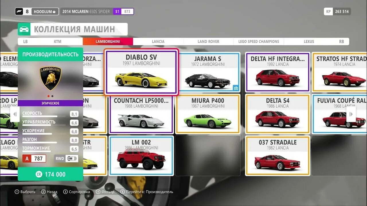 Forza horizon список машин