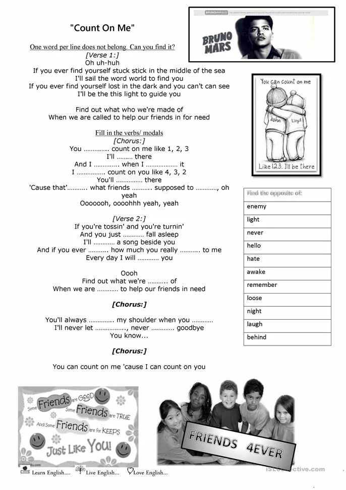 Count on me текст. Count on me bruno mars worksheet. count on me by: bruno mars. count on me bruno mars текст. bruno mars worksheet.