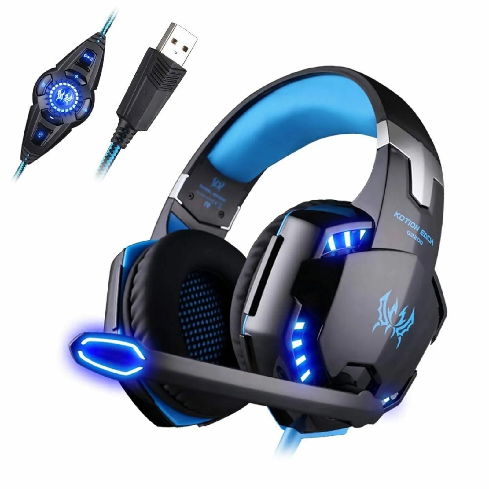 Игровые наушники 7.1. Fifine Dynamic RGB Gaming Headset with Mic over-Ear Headphones 7.1 Surround Sound PC ps4 ps5 3. KOTION each логотип. Gaming headset 7.1