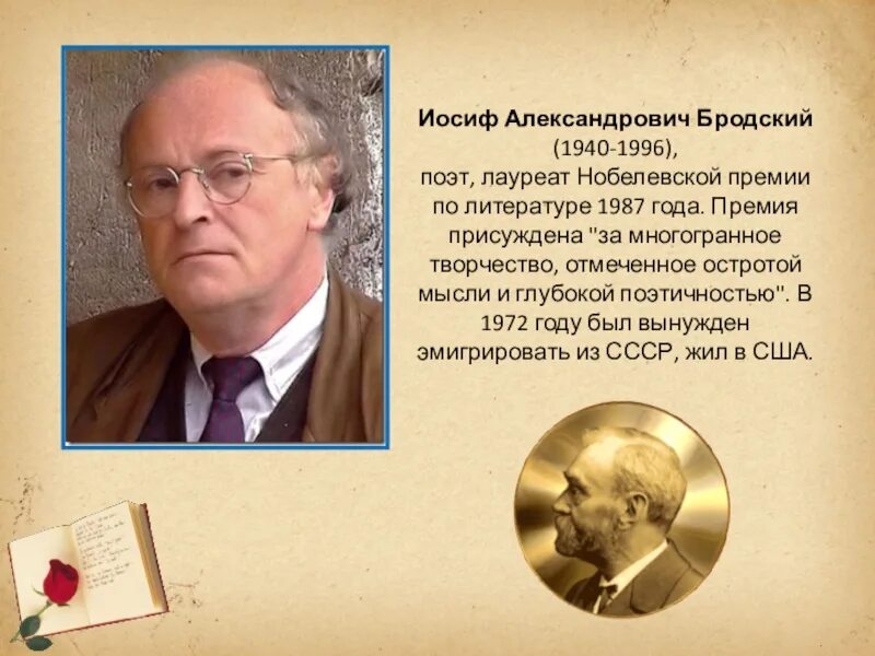 Первый писатель получивший нобелевскую. Бродский Иосиф Александрович (1940-1996). Иосиф Александрович Бродский Нобелевская премия. Нобелевская премия 1987 Бродский. Иосифу Бродскому присудили Нобелевскую премию по литературе.