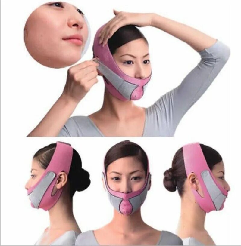 Бандаж для подтяжки лица корейский v-Care 4d силиконовы. Маска Slim face Lift. 10thera аппарат для подтяжки лица,Корея. Маска бандаж LFL V-line Band.