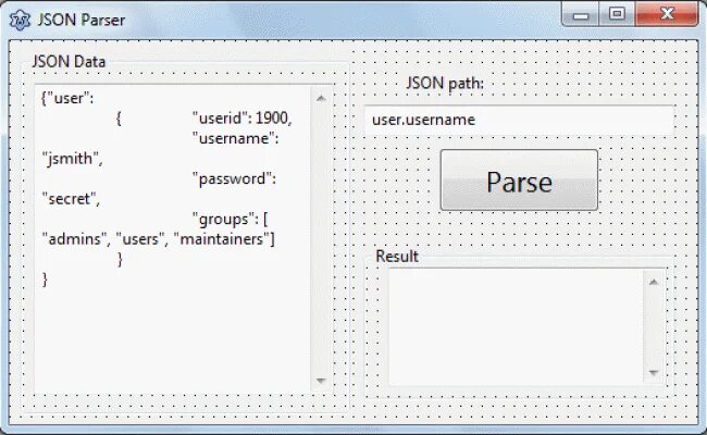 Json contains. Json парсер. Пример json.parse. Json example.