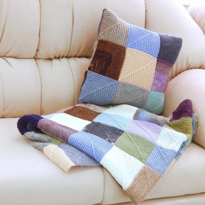 Knitting Berg плед. Вязаное одеяло. Вязаный лоскутный плед. Вязаные пледы пэчворк