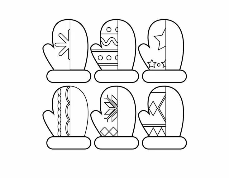 Шаблон варежки для вырезания из бумаги Printable Mitten Templates Blank Mitten Shape PDFs Mittens template, Templates p