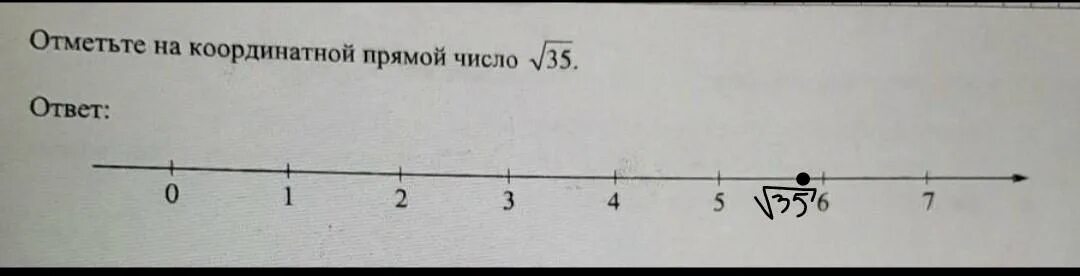 Отметьте на координатной прямой число корень 26