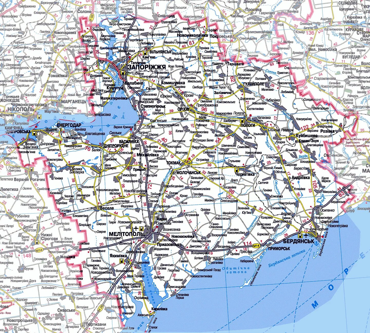 карта запорожской области с селами. карта запорожской обл. запорожская область карта с населенными пунктами. карта запорожской области подробная. бердянск запорожская область на карте.