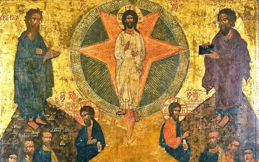 «преображение господне» (1520). Преображение фреска иконы спасо-преображенского собора. Иисус свобода. Русь-царство совести. Преображение господне дионисий.