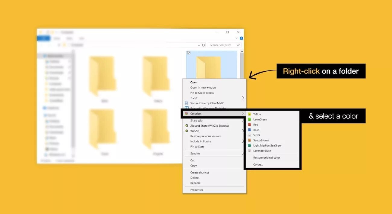 Windows text folder. Folders Yellow search. Folders open in win.