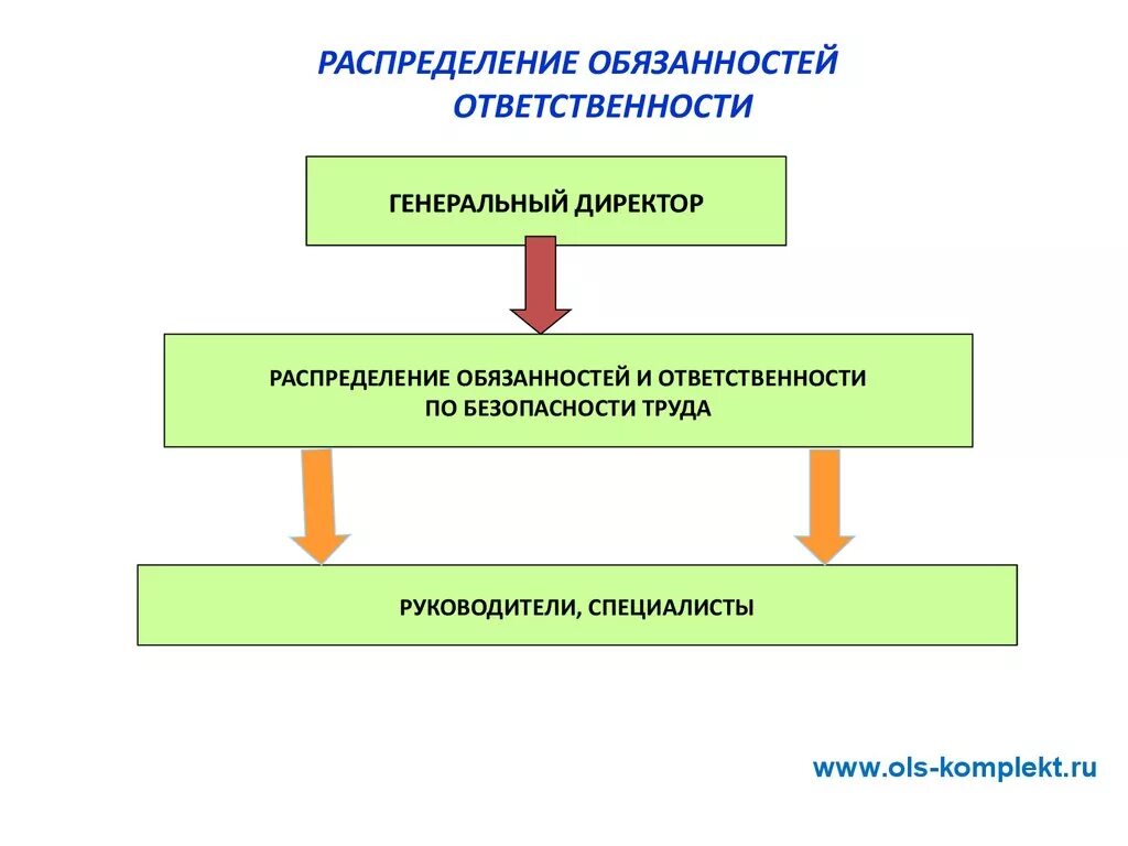 Распределение обязанностей. Схема распределения обязанностей по охране труда. Распределение ответственности. Распределение обязанностей по охране труда в организации. Охрана труда генеральный директор